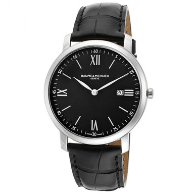 Baume & Mercier Classima Executives Quartz Black Leather Watch MOA10098 