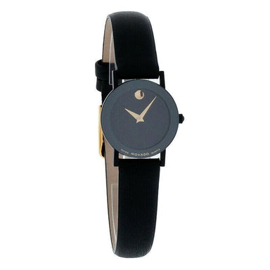 Movado Museum Quartz Black Leather Watch 0602655 