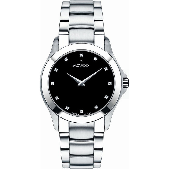 Movado Masino Quartz Diamond Stainless Steel Watch 0606185 