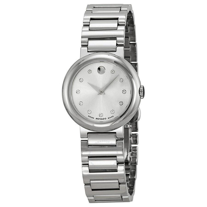 Movado Concerto Quartz Diamond Stainless Steel Watch 0606789 