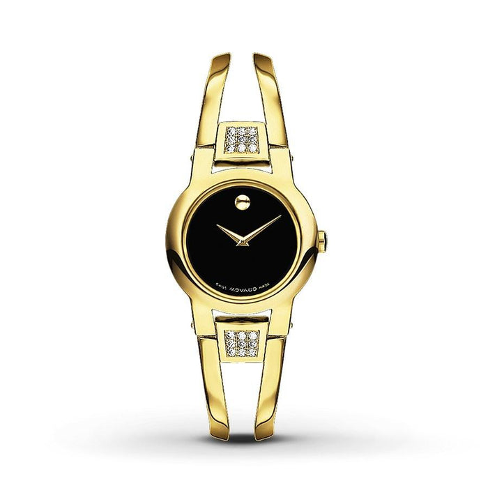 Movado Amorosa Quartz Gold-Tone Stainless Steel with  Sets of Diamonds Watch 0606895 