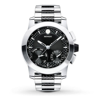 Movado Vizio Quartz Chronograph Two-Tone Stainless Steel and Carbon Fiber Accent Watch 0607030 