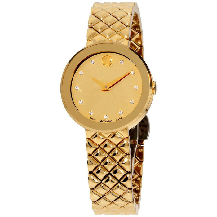 Movado Sapphire Quartz Gold-Tone Stainless Steel Watch 0607107 