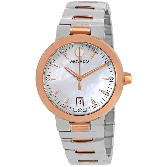 Movado Vizio Quartz Diamond Two-Tone Stainless Steel Watch 0607117 