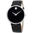 Movado Museum Classic Quartz Black Leather Watch 0607194 