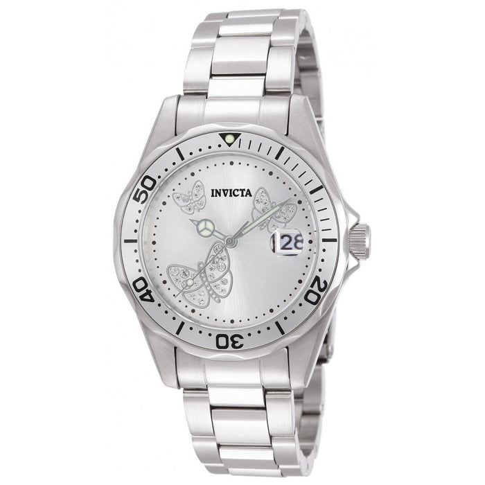 Invicta Women's 12503 Angel Quartz 3 Hand Metallic White Dial Watch