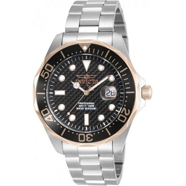 Invicta Men's 12567 Pro Diver Quartz 3 Hand Black Dial Watch