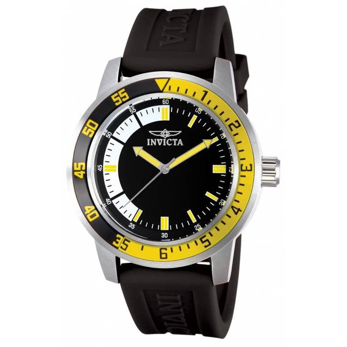 Invicta Men's 12846 Specialty Quartz 3 Hand Black, White Dial Watch