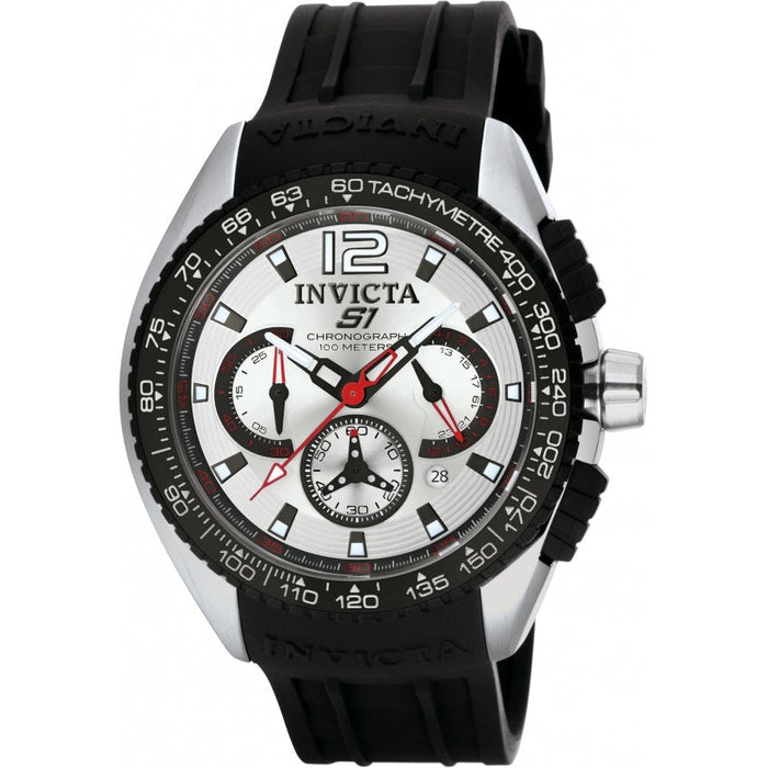 Invicta Men's 1454 S1 Rally Quartz Chronograph Silver Dial Watch