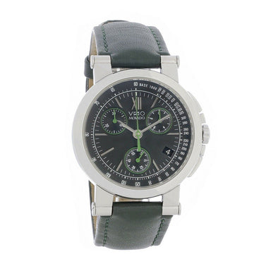 Movado Vizio Quartz Chronograph Green Leather Watch 1604194 