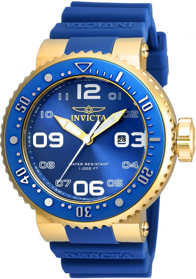 Invicta Men's 21522 Pro Diver Quartz 3 Hand Blue Dial Watch