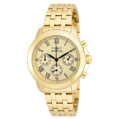 Invicta Women's 21654 Specialty Quartz Chronograph Gold Dial Watch