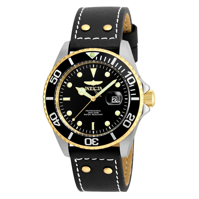 Invicta Men's 22074 Pro Diver Quartz 3 Hand Black Dial Watch