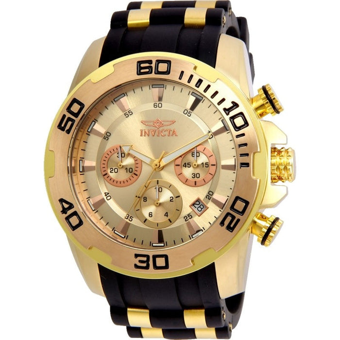 Invicta Men's 22342 Pro Diver Quartz Chronograph Gold Dial Watch