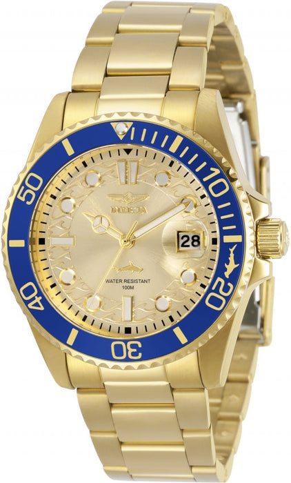 Invicta Women's 30485 Pro Diver Quartz 3 Hand Gold Dial Watch