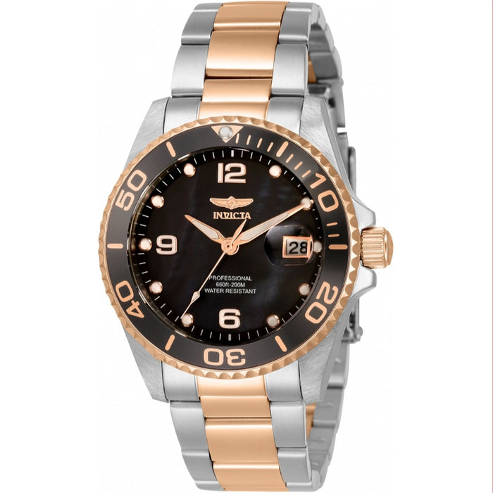 Invicta Women's 33264 Pro Diver Quartz 3 Hand Black Dial Watch