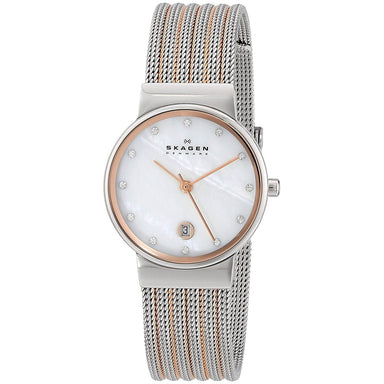 Skagen Ancher Quartz Crystal Two-Tone Stainless Steel Watch 355SSRS 