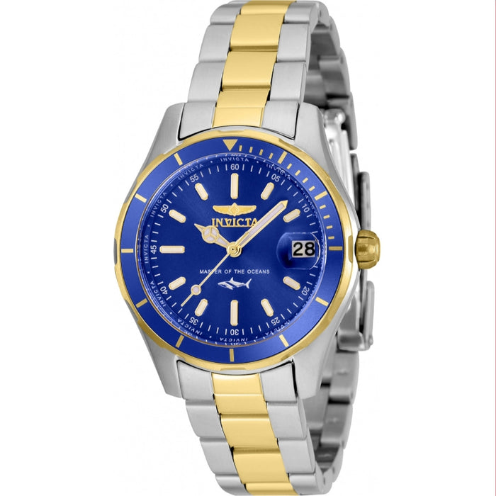 Invicta Women's 35606 Pro Diver Quartz 3 Hand Blue Dial Watch