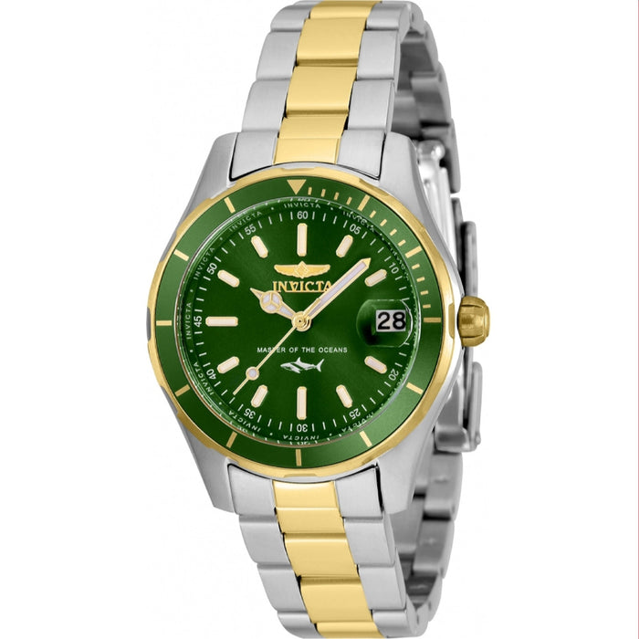 Invicta Women's 35607 Pro Diver Quartz 3 Hand Green Dial Watch