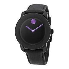 Movado Bold Quartz Black Leather Watch 3600017 