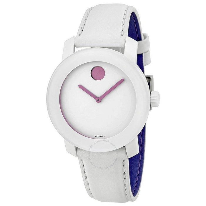 Movado Bold Quartz White Leather Watch 3600155 
