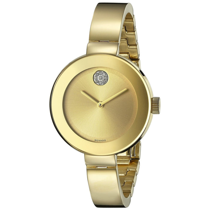 Movado Bold Quartz Crystal Gold-Tone Stainless Steel Watch 3600201 