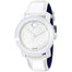 Movado Bold Quartz Crystal White Leather Watch 3600230 