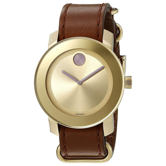 Movado Bold Quartz Brown Leather Watch 3600363 