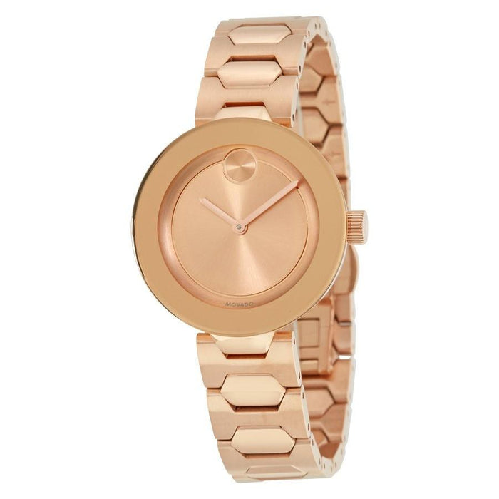 Movado Bold Quartz Rose-Tone Stainless Steel Watch 3600387 