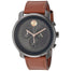 Movado Bold Quartz Chronograph Brown Leather Watch 3600421 