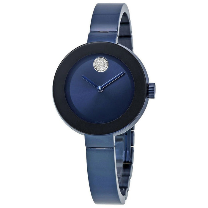 Movado Bold Quartz Crystal Blue Stainless Steel Watch 3600425 