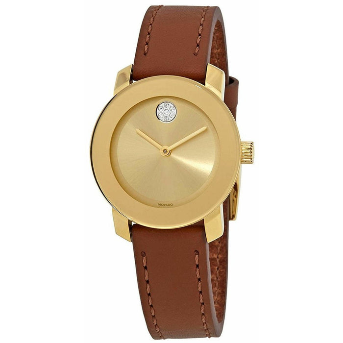 Movado Bold Quartz Brown Leather Watch 3600437 