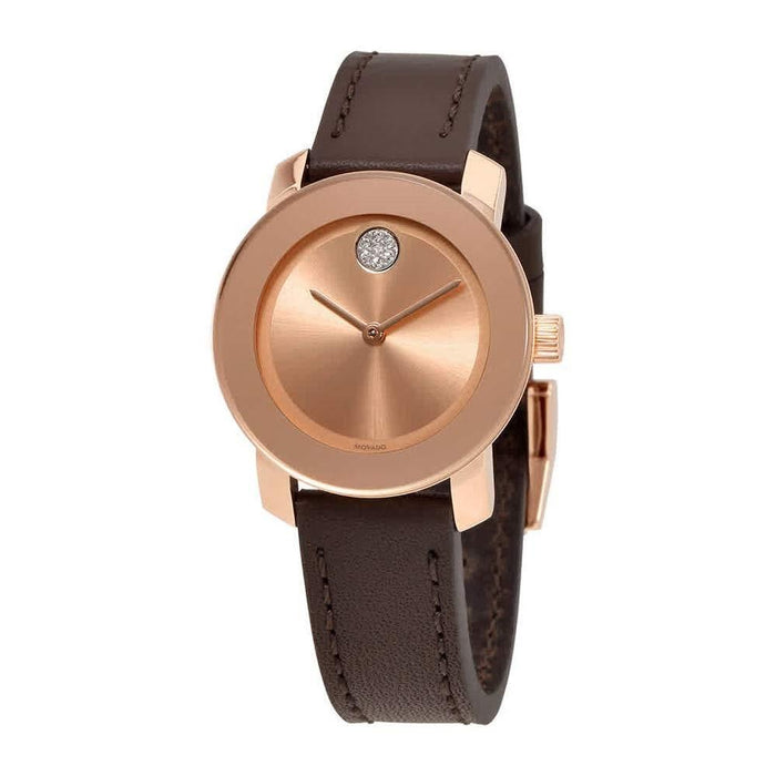 Movado Bold Quartz Brown Leather Watch 3600438 