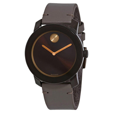 Movado Bold  Quartz Brown Leather Watch 3600455 