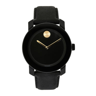 Movado Bold Quartz Black Leather Watch 3600480 