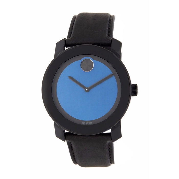 Movado Bold Quartz Black Leather Watch 3600481 
