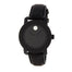 Movado Bold Quartz Diamond Black Leather Watch 3600483 