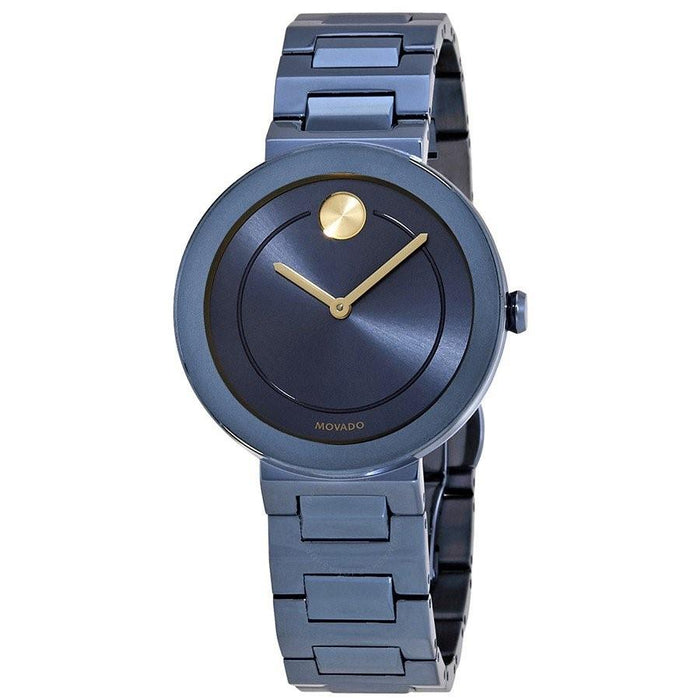 Movado Bold Quartz Blue Stainless Steel Watch 3600499 