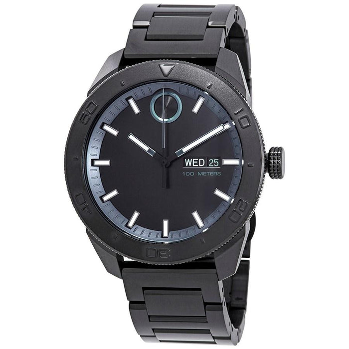 Movado Bold Quartz Black Stainless Steel Watch 3600512 