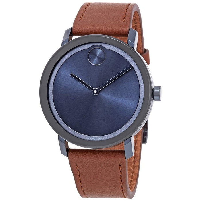 Movado Bold  Quartz Brown Leather Watch 3600520 