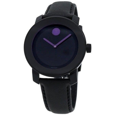 Movado Bold Quartz Black Leather Watch 3600528 