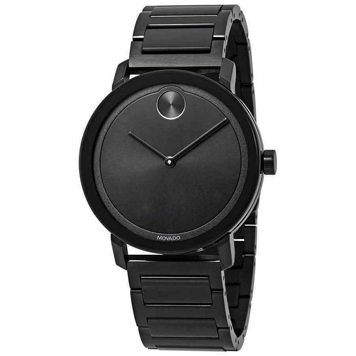 Movado Bold Quartz Black Stainless Steel Watch 3600538 