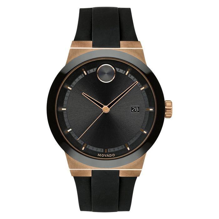 Movado Bold Fusion Quartz Black Silicone Watch 3600622 