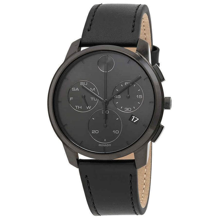 Movado Bold Quartz Chronograph Brown Leather Watch 3600632 