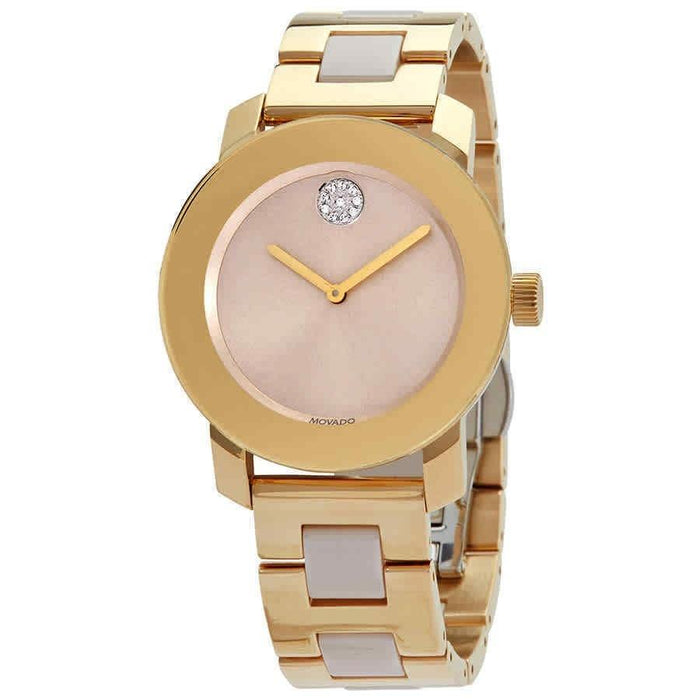 Movado Bold Quartz Two-Tone Ceramic and Stainless Steel Watch 3600640 