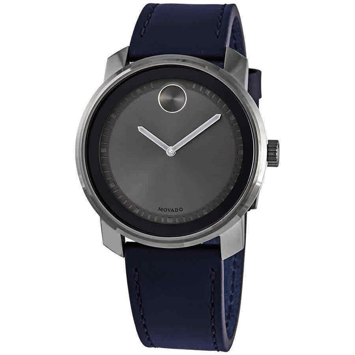 Movado Bold Quartz Grey Leather Watch 3600673 