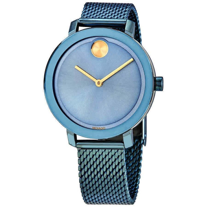 Movado Bold Quartz Blue Leather Watch 3600675 