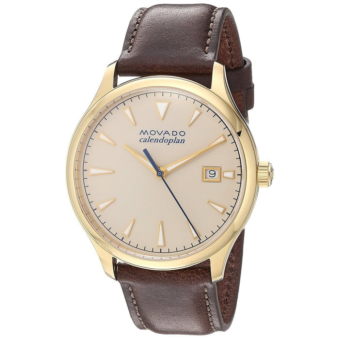 Movado Heritage Quartz Brown Leather Watch 3650003 