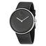 Movado Edge Quartz Black Leather Watch 3680002 