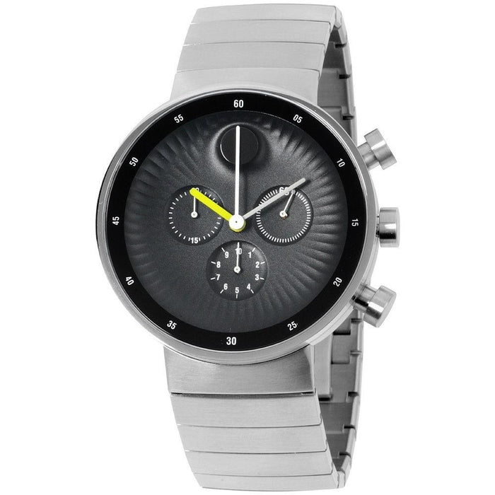 Movado Edge Quartz Chronograph Black Stainless Steel Watch 3680009 